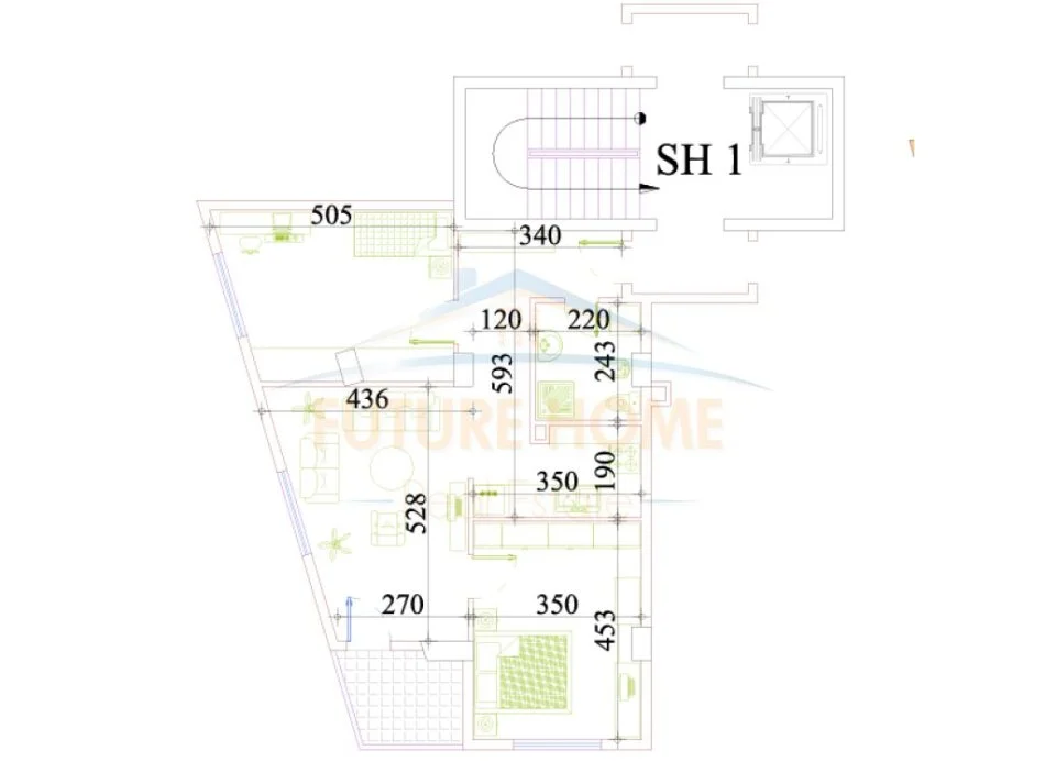Tirane, shes apartament 2+1 Kati 6, 93 m² 114.000 € (Unaza e Re)
