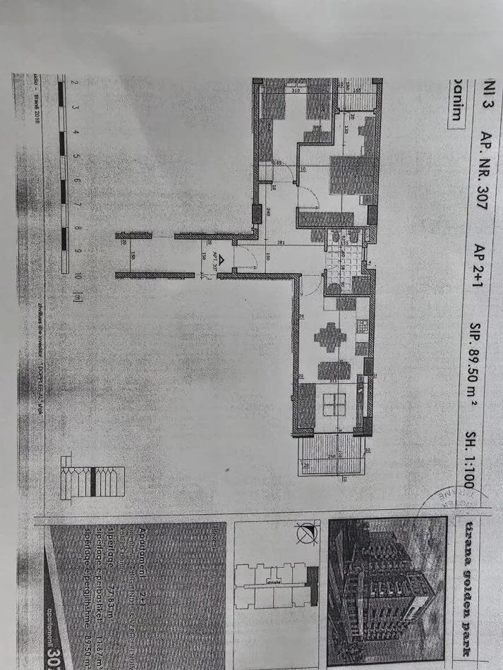 Tirane, shitet apartament 2+1+Ballkon Kati 5, 90 m² 180.000 € (Golden Park 3)