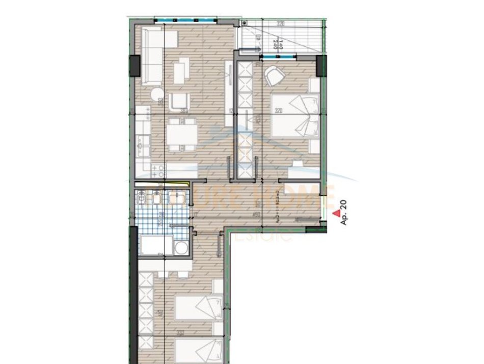 Tirane, shitet 2+1 Kati 3, 95 m² 92.000 € (Univers City)
