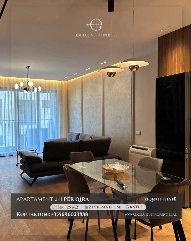 Tirane, jepet me qera apartament 2+1+Ballkon Kati 4, 1.500 € 