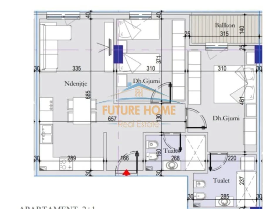 Tirane, shitet 2+1 Kati 7, 108.000 € (tirana entry 2)