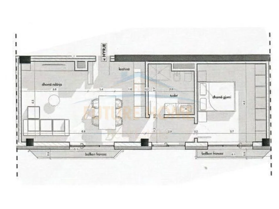 Tirane, shitet apartament 1+1+Ballkon Kati 7, 67 m² 142.380 € (Shkolla e Kuqe)