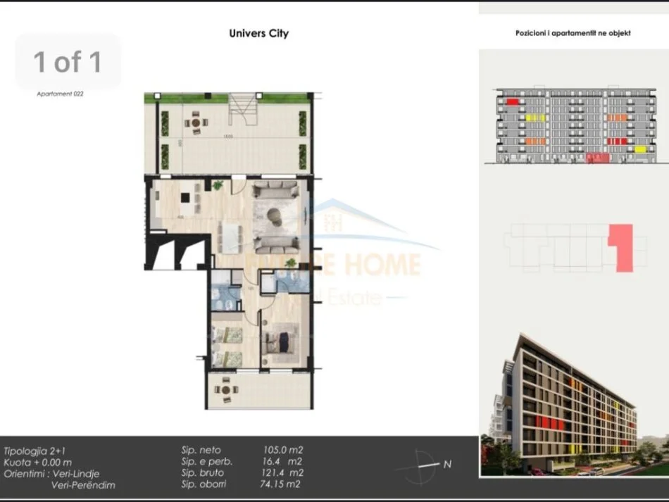 Tirane, shitet apartament 2+1+Ballkon Kati 0, 121 m² 230.000 € (QTU)