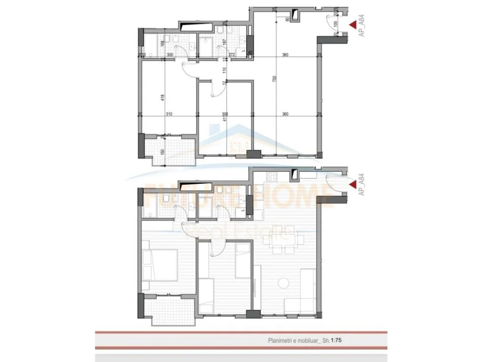 Tirane, shitet apartament 2+1+Ballkon Kati 8, 99 m² 138.200 € 