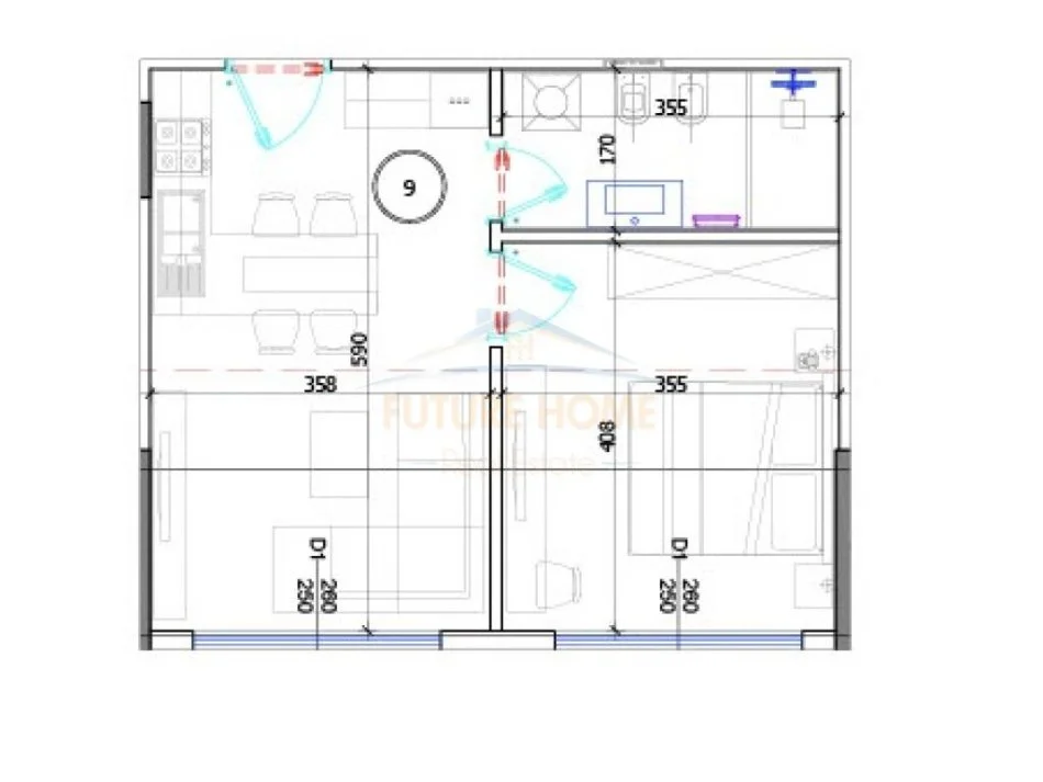 Durres, shitet apartament 1+1 Kati 6, 56 m² 72.540 € (Liburna Residence, Qerret)