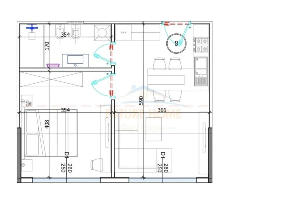 Durres, shitet apartament 1+1 Kati 6, 56 m² 72.540 € (Qerret)