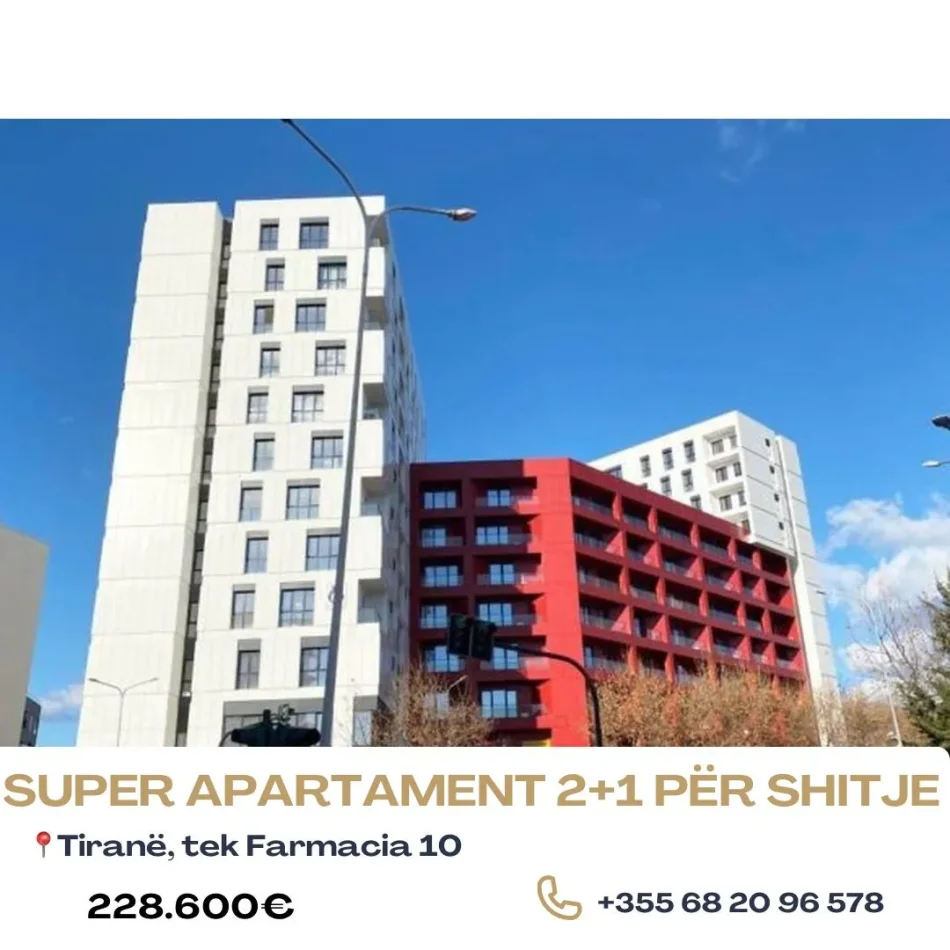 Tirane, shitet apartament 2+1 Kati 4, 127 m² 228.600 € (Farmacia 10)