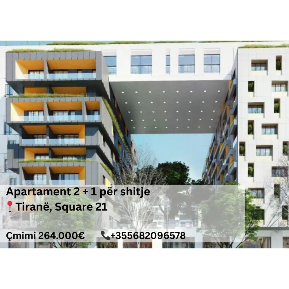 Tirane, shitet apartament 2+1 Kati 7, 101 m² 264.000 € (Square 21)
