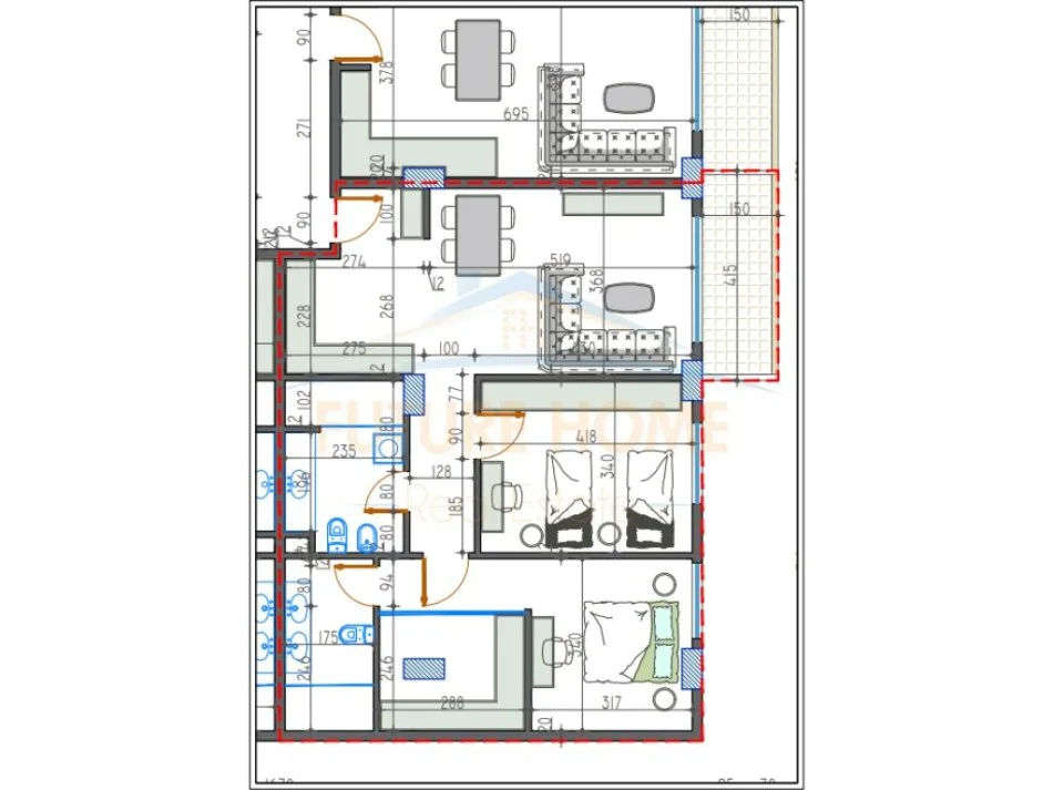 Tirane, shitet 2+1 Kati 3, 114 m² 125.480 € (Paskuqan)