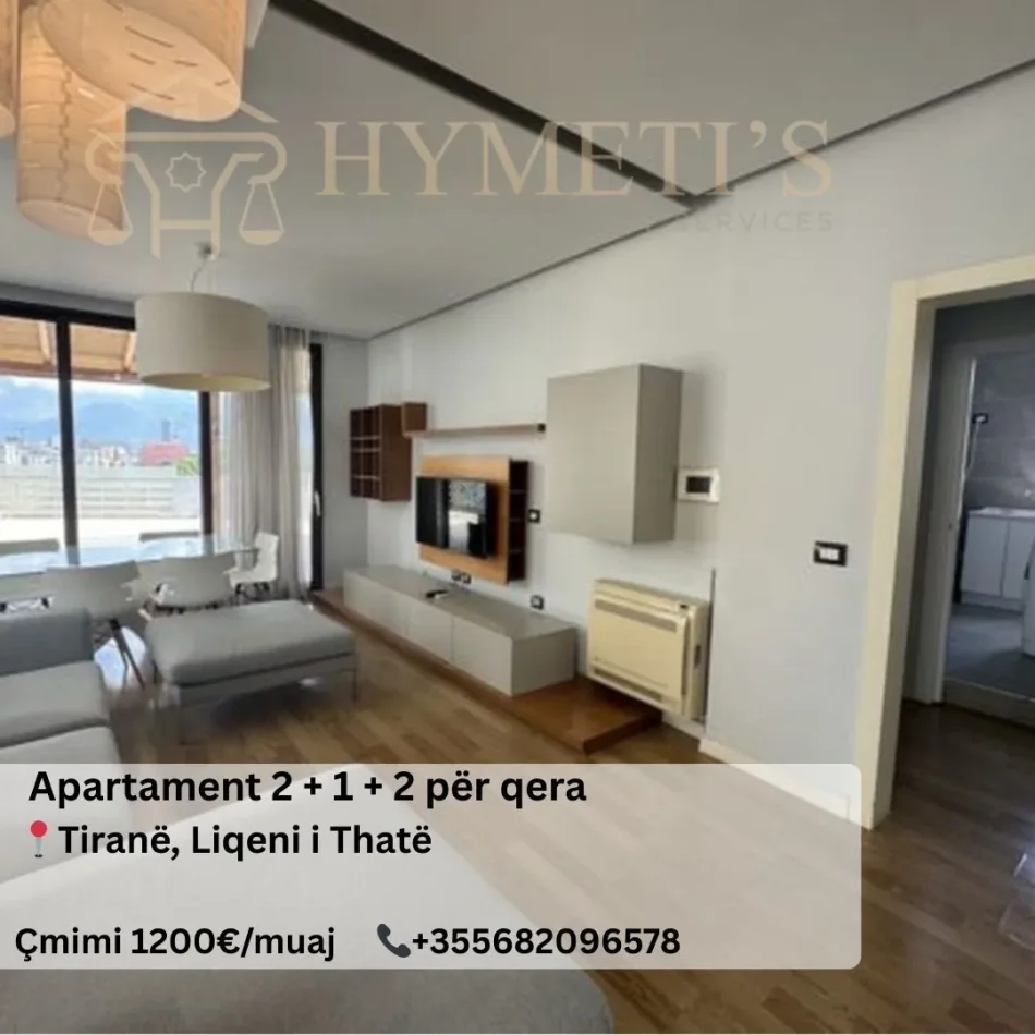 Tirane, jepet me qera apartament 2+1 Kati 5, 210 m² 1.200 € (Liqeni Thate)
