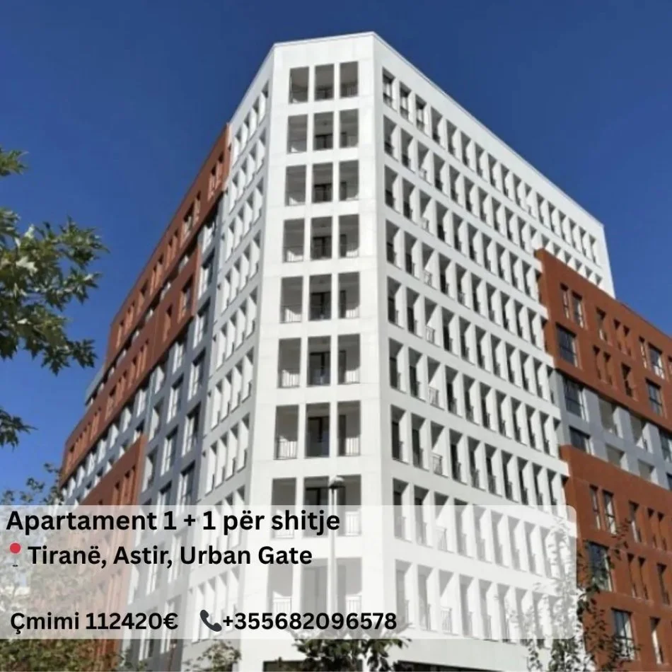 Tirane, shitet apartament 1+1 Kati 9, 80 m² 112.420 € (Astir, Urban Gate)