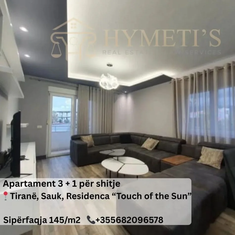 Tirane, shitet apartament 3+1 , 145 m² (Sauk, Residenca "Touch of the Sun")