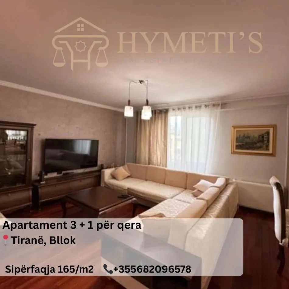 Tirane, jepet me qera apartament 3+1 Kati 3, 165 m² (Bllok)