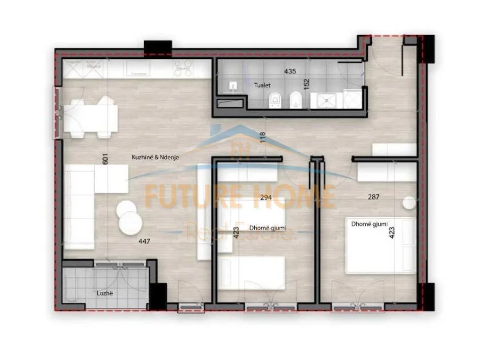 Tirane, shitet apartament 2+1+Ballkon Kati 6, 104 m² 156.000 € (Porcelan)