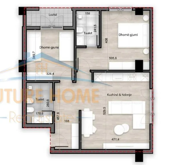 Tirane, shitet apartament 2+1+Ballkon Kati 6, 103 m² 155.000 € (Porcelan)