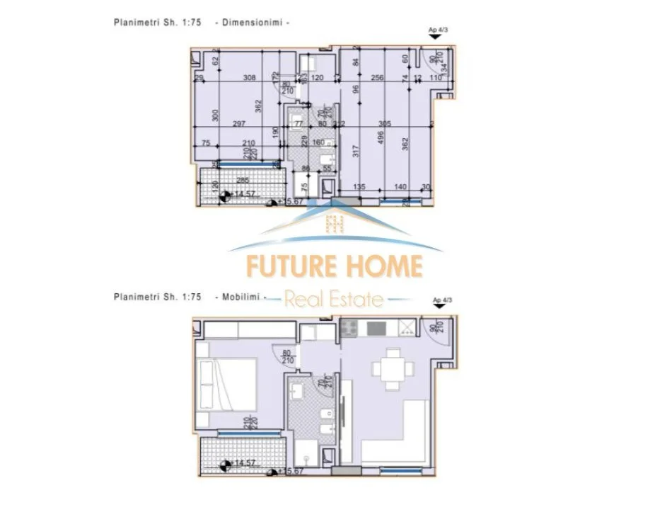 Tirane, shitet apartament 1+1 Kati 4, 45 m² 105.600 € (Rruga Jordan Misja)
