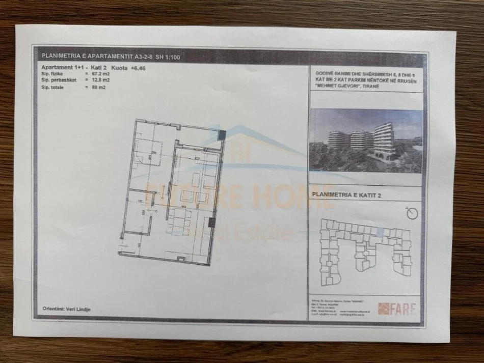 Tirane, shitet apartament 1+1 Kati 2, 80 m² 80.000 € (PASKUQAN).   UNA46010
