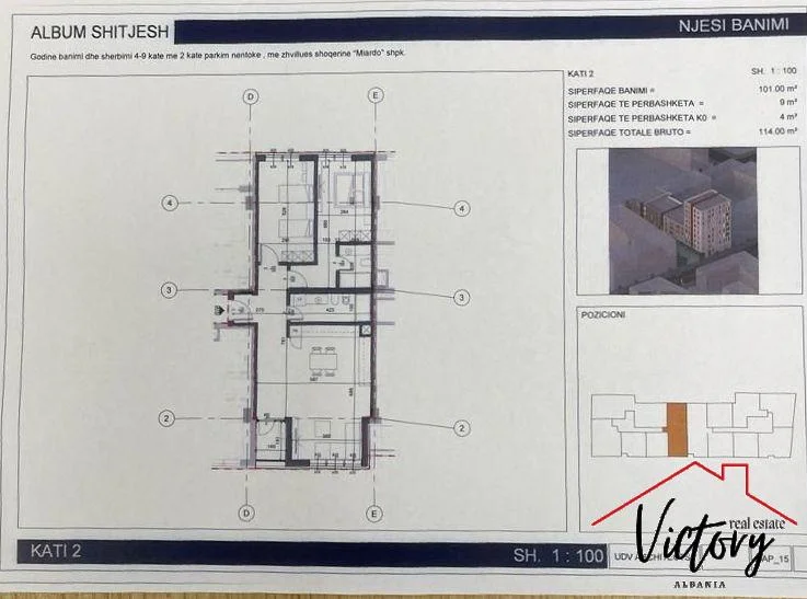 Tirane, shitet 2+1 Kati 2, 114 m² 210.000 € 