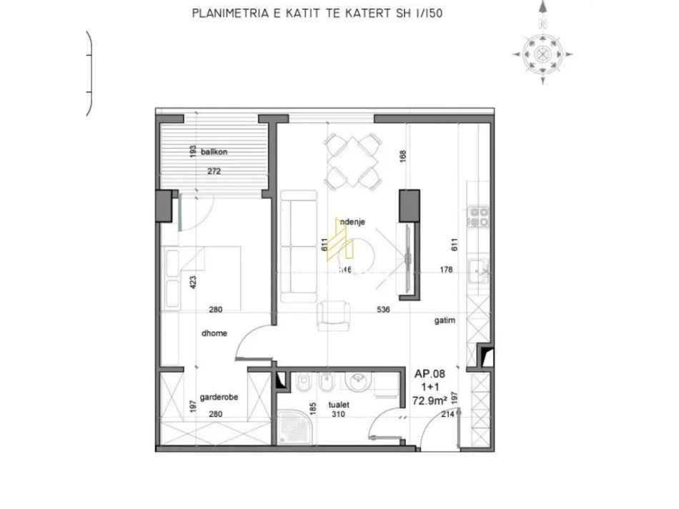 Durres, shitet apartament 1+1 Kati 4, 88 m² 121.000 € (Golem)