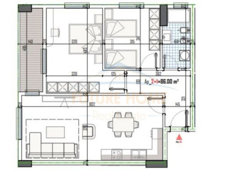 Tirane, shitet apartament 2+1 Kati 3, 99 m² 92.000 € (PASKUQAN)
