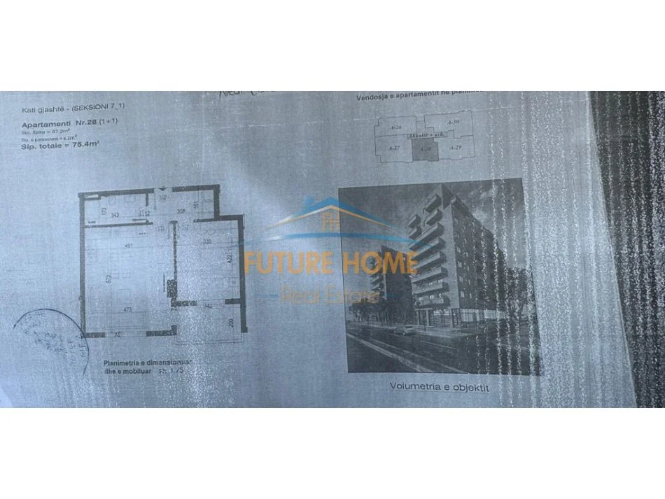 Tirane, shitet 1+1+Ballkon Kati 6, 75 m² 64.090 € (Metropolitan Residence, Kamez)