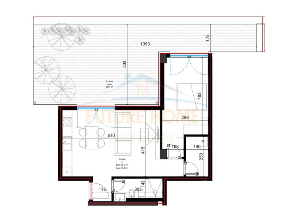Vlore, shitet apartament 1+1+Aneks+Ballkon Kati 0, 70 m² 280.658 € (Dhermi)