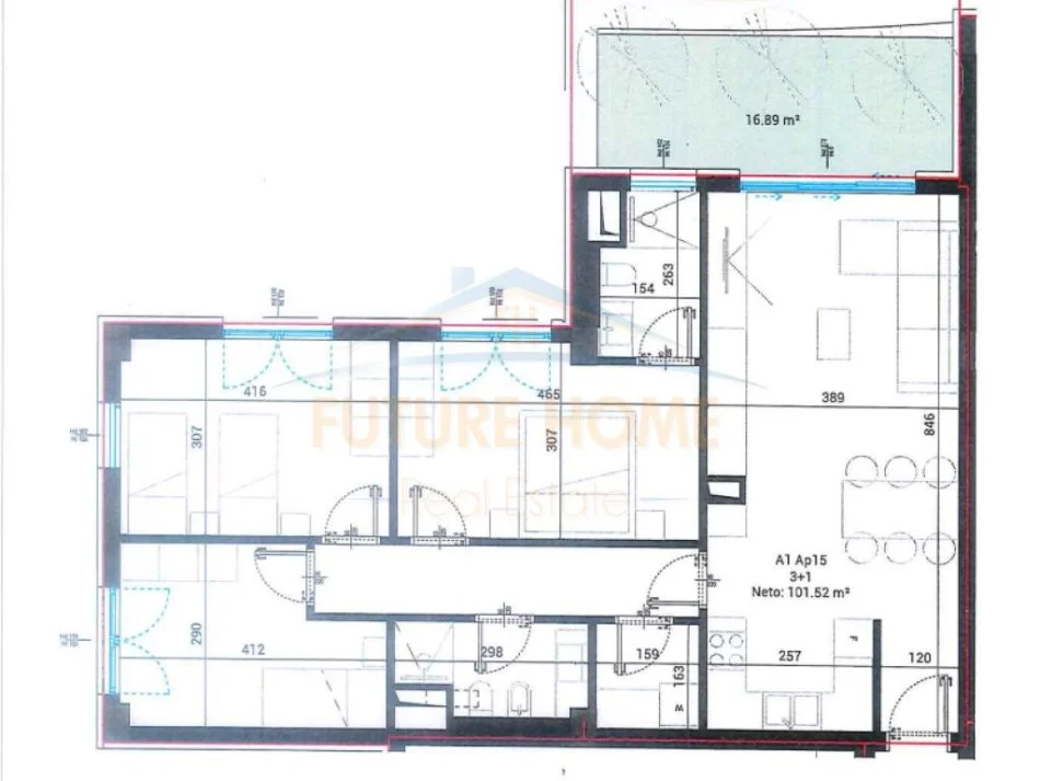 Vlore, shitet apartament 3+1 Kati 1, 120 m² 359.058 € (Santorini 2)