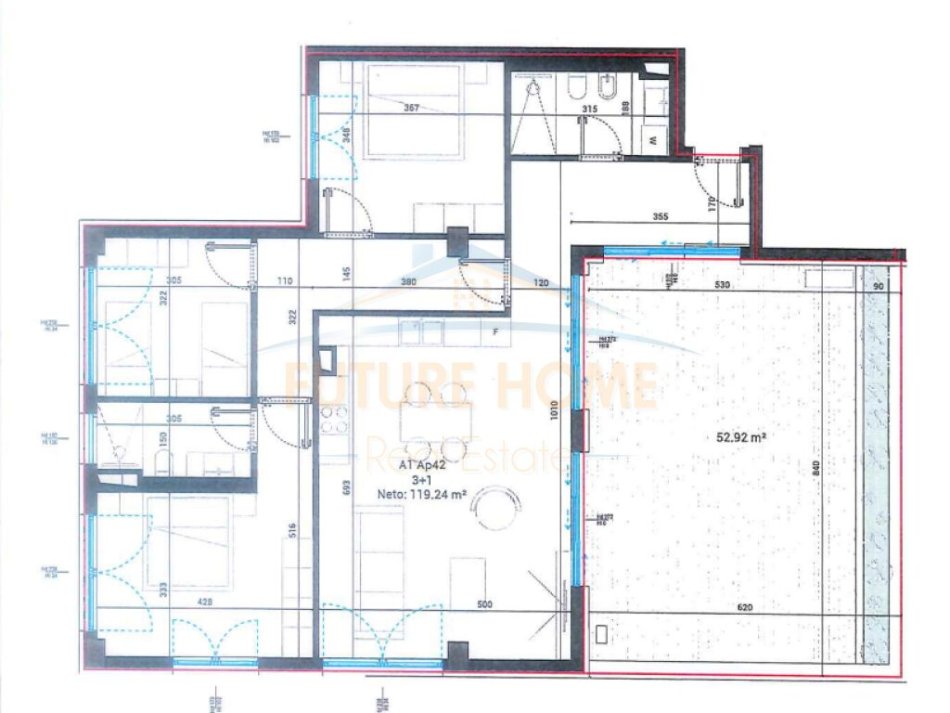 Vlore, shes apartament 3+1 Kati 4, 141 m² 468.048 € (Dhermi)
