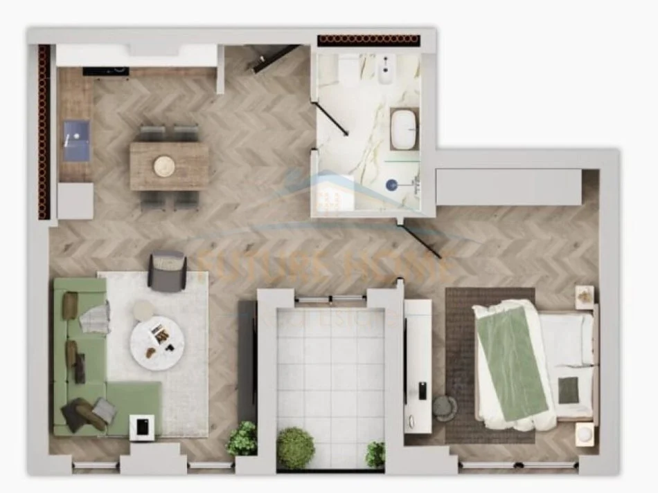 Tirane, shitet apartament 1+1 Kati 8, 70 m² 77.616 € (Univers City, Tiranë)