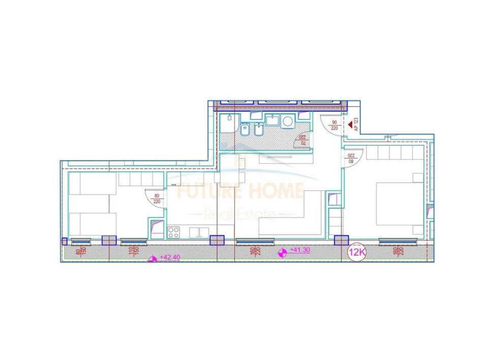 Tirane, shitet apartament 2+1 Kati 12, 84 m² 257.823 € (Rruga e Barriladave)