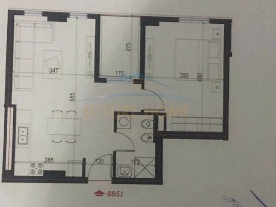 Tirane, shitet apartament 1+1 Kati 5, 70 m² 76000 € (UNIVERS CITY)    UNA51077
