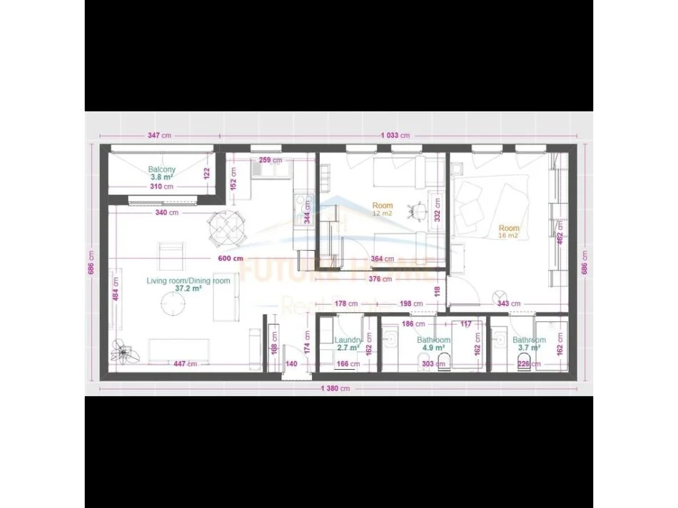 Tirane, shitet apartament 2+1 Kati 6, 112 m² 116.000 € (Univers City)