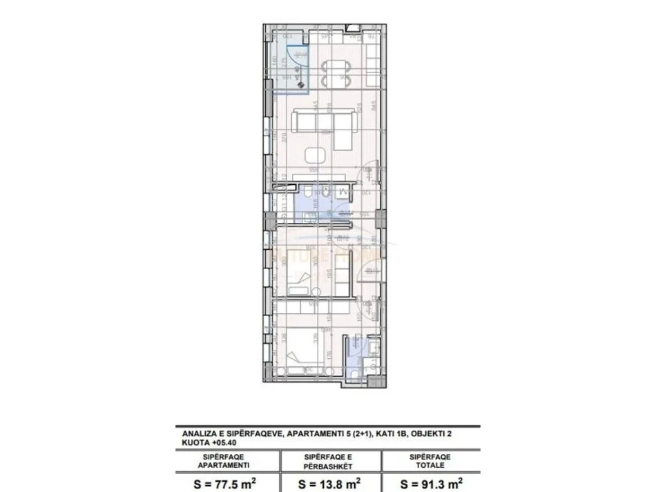 Tirane, shitet apartament 2+1 Kati 7, 91 m² 133.690 € (Unaza e Re)