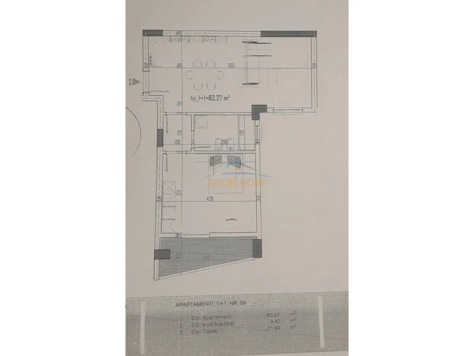 Tirane, shitet apartament 2+1 Kati 6, 71 m² 86.500 € (Paskuqan)