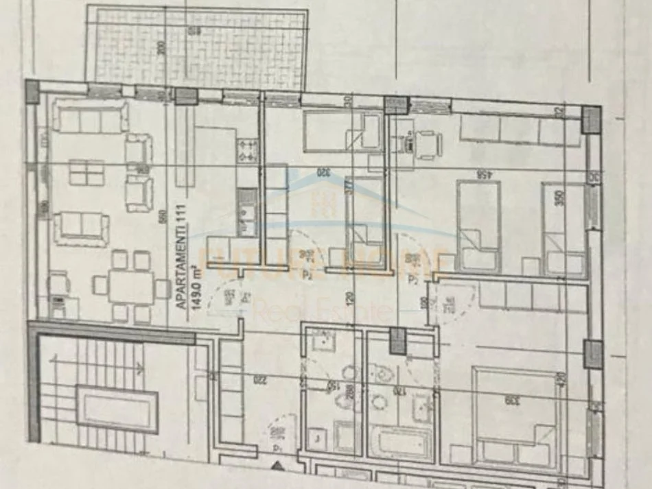 Tirane, jepet me qera apartament 3+1+Ballkon Kati 2, 149 m² 1.800 € (Qender, Tirane)