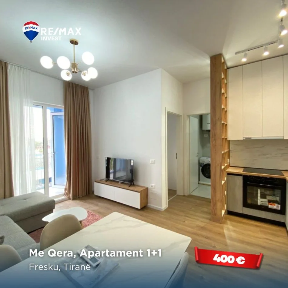 Tirane, jepet me qera apartament 1+1 Kati 3, 50 m² 400 € (Rezidenca oxa)