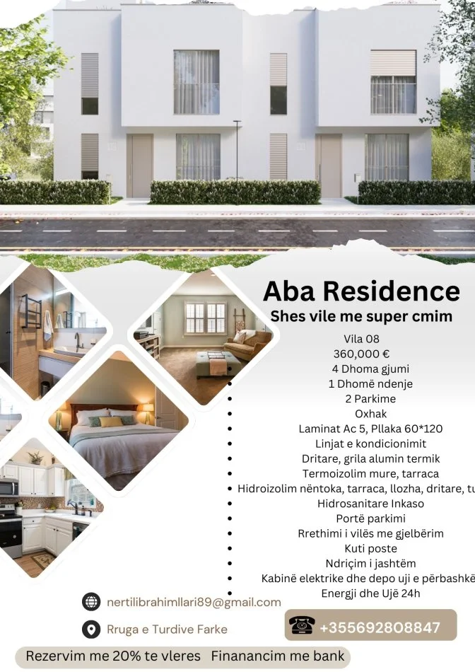 Tirane, shes Vile 3 Katshe Kati 3, 196 m² 360.000 € (Rruga Turdive Farke Tirane)