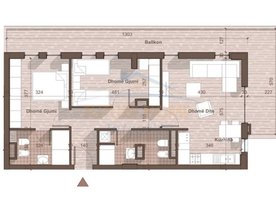 Tirane, shitet apartament 2+1 Kati 8, 136 m² 129.000 € 
