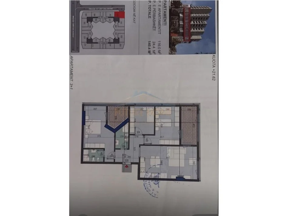 Tirane, shitet apartament 3+1 Kati 4, 140 m² 252.750 € (Rruga Dritan Hoxha)