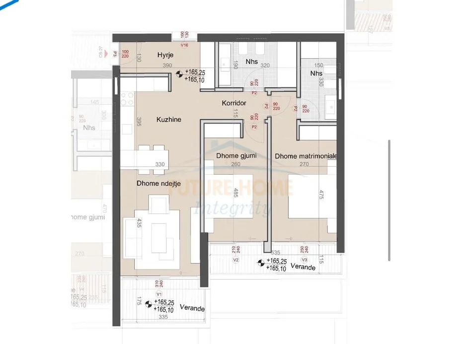 Dhermi - Palase, shitet apartament 2+1+Ballkon Kati 3, 120 m² 354.000 € (Green Coast ll)