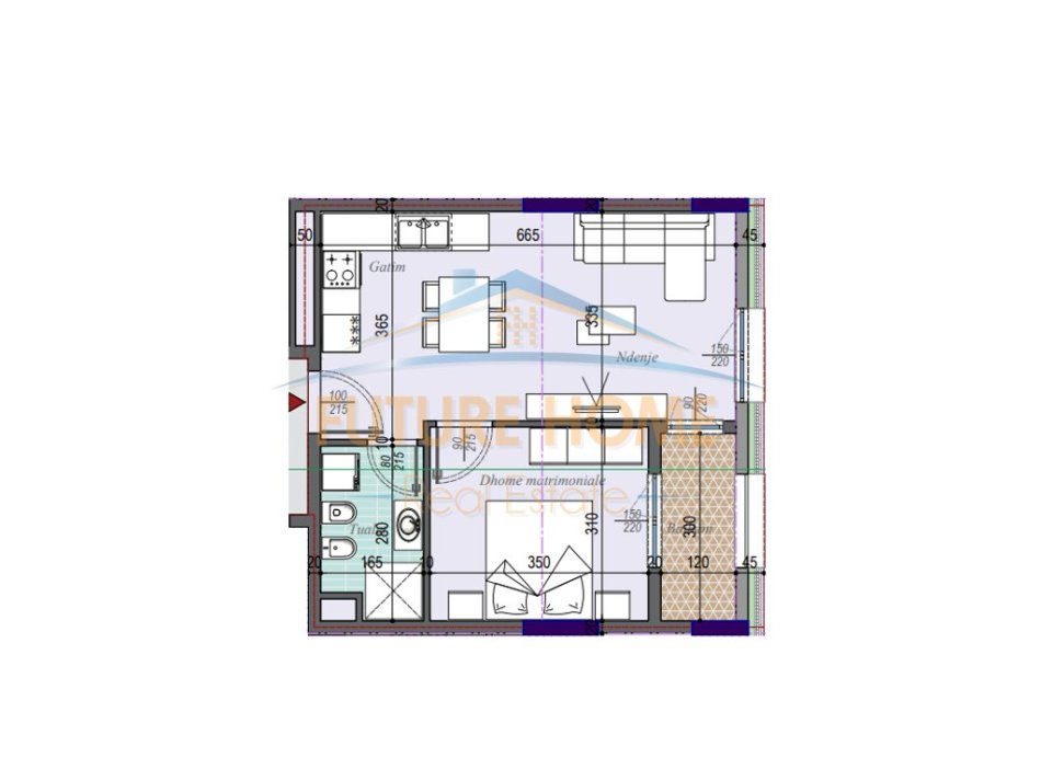 Tirane, shitet apartament 1+1+Aneks+Ballkon Kati 4, 59 m² 79.500 € (Dogana)