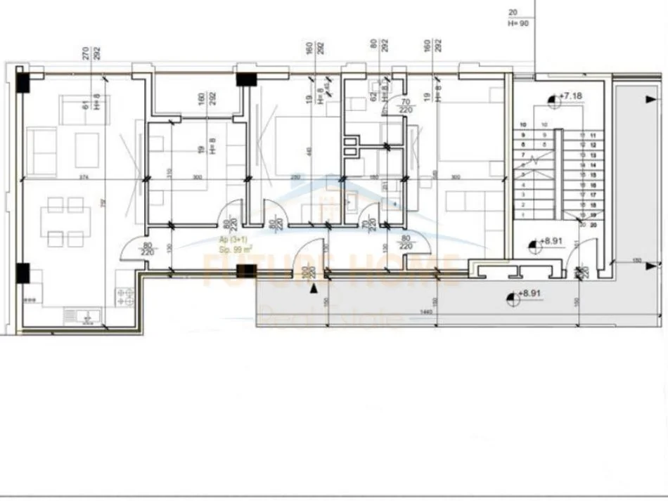Tirane, jepet me qera apartament 2+1 Kati 3, 111 m² 1.000 € (Rruga e Kavajes, Mbrapa SQ21)