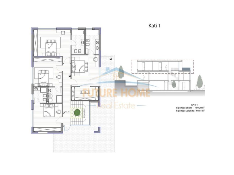 Tirane, shitet Vile 2 Katshe Kati 3, 1.096 m² (Liqeni i Thate)