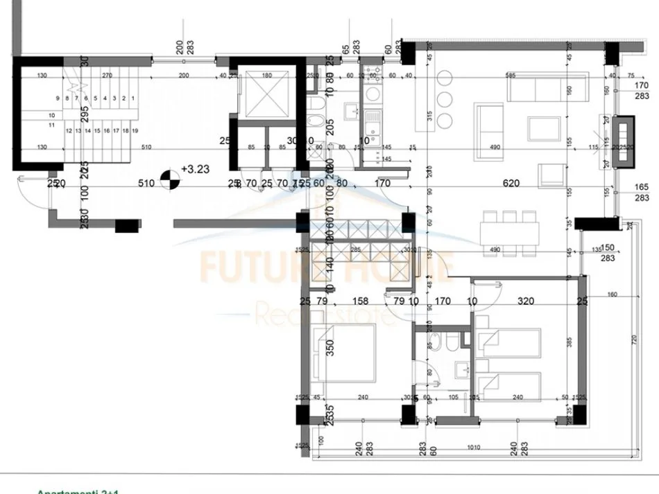 Tirane, shitet apartament 2+1 Kati 1, 146 m² 353.620 € (Tulipan Residence)
