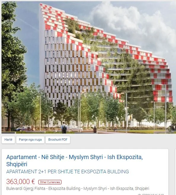 Tirane, shitet apartament 2+1 Kati 3, 110 m² 363.000 € (EKSPOZITA BUILDING)