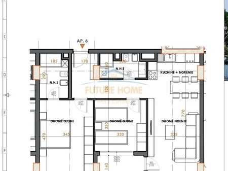 Tirane, shitet apartament 2+1 Kati 6, 153.000 € (Fusha e Aviacionit)