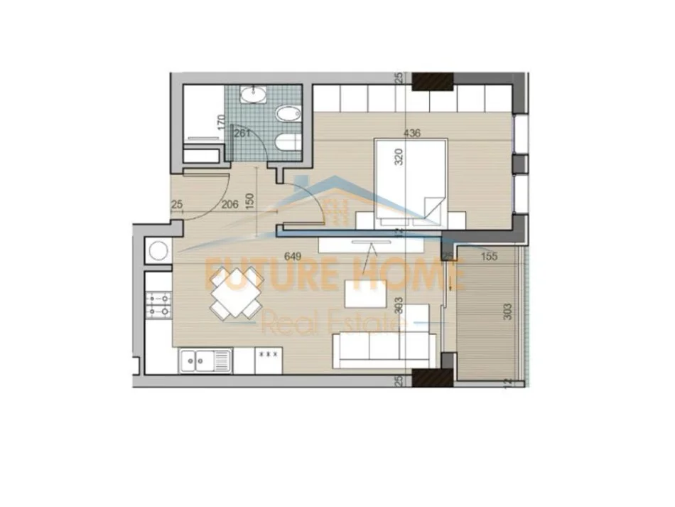 Tirane, shitet apartament 1+1 Kati 3, 65 m² 65.000 € 