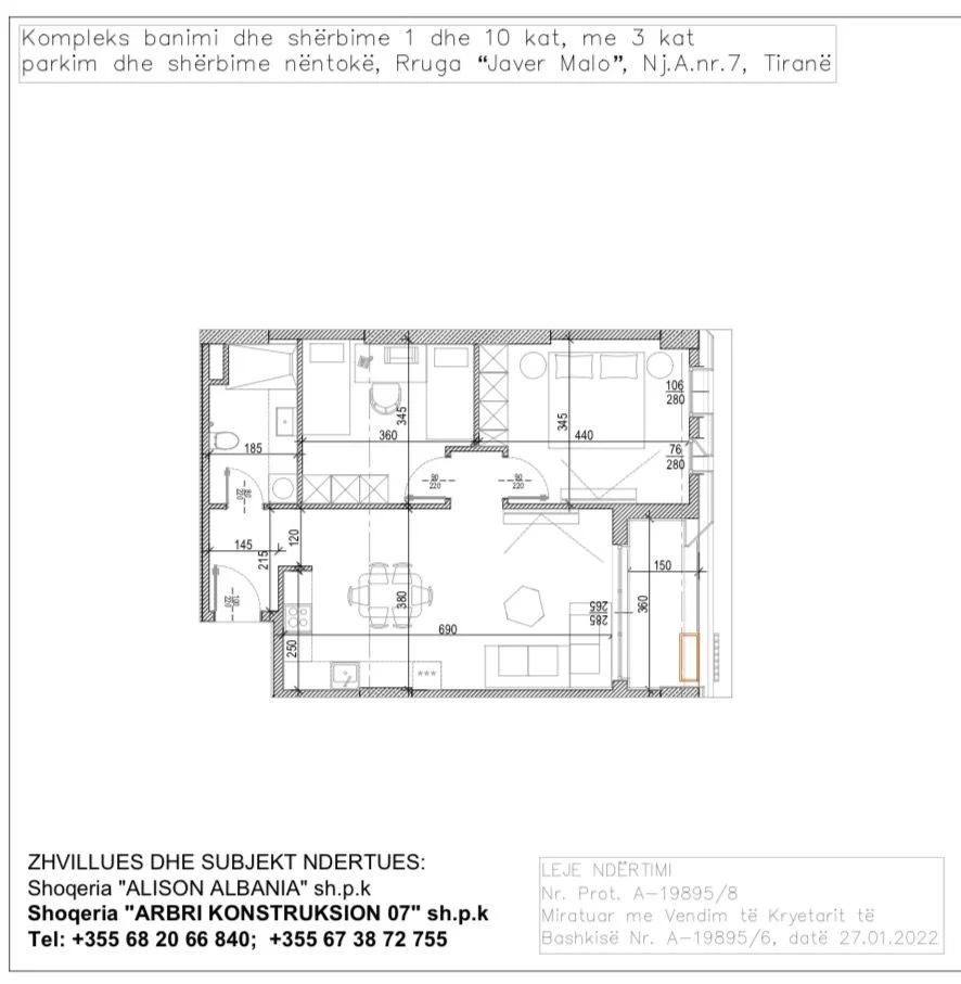 Tirane, shitet apartament 2+1 , 95 m² 211.600 € (Rruga Javer Malo)