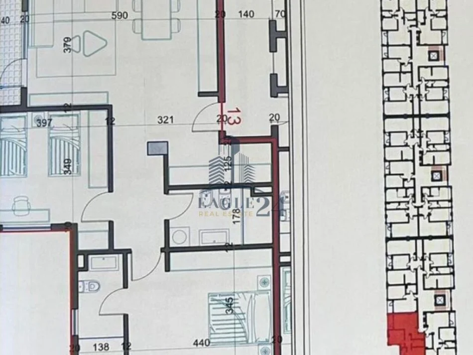 Tirane, shitet apartament 2+1 Kati 3, 107 m² 82,400 € (kamez)