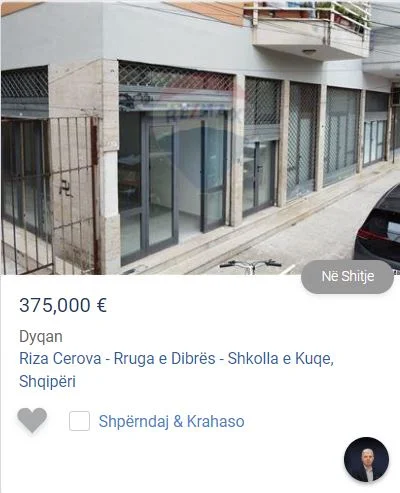 Tirane, shitet dyqan Kati 0, 386 m² 375.000 € (SHKOLLA E KUQE)